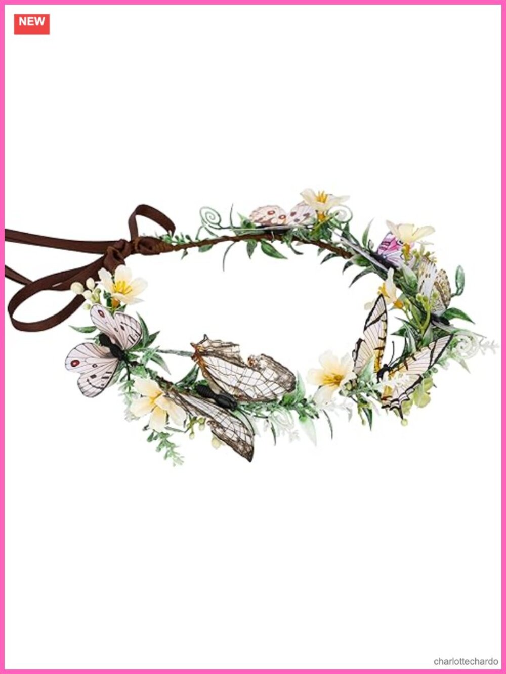 Handmade Flower Butterfly Crown Fairy Headband Woodland Circlet